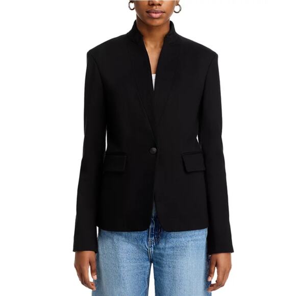 RAG & BONE BLAZER WOMENS SIZE 6 LUCY PONTE STRETCH TWILL BLACK NEW - Picture 2 of 15